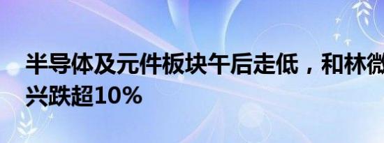 半导体及元件板块午后走低，和林微纳 迅捷兴跌超10%