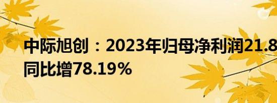 中际旭创：2023年归母净利润21.81亿元，同比增78.19%