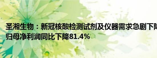 圣湘生物：新冠核酸检测试剂及仪器需求急剧下降，2023年归母净利润同比下降81.4%