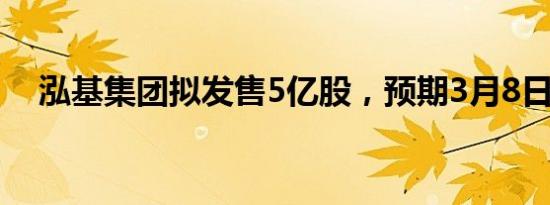 泓基集团拟发售5亿股，预期3月8日上市