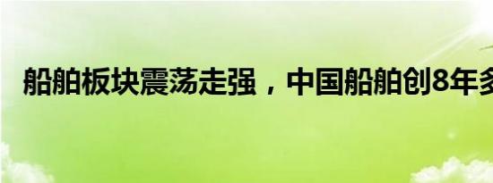 船舶板块震荡走强，中国船舶创8年多新高