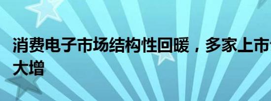 消费电子市场结构性回暖，多家上市公司业绩大增