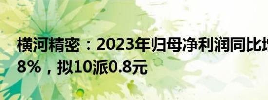 横河精密：2023年归母净利润同比增长21.18%，拟10派0.8元