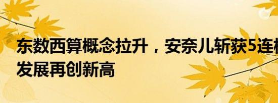 东数西算概念拉升，安奈儿斩获5连板，高新发展再创新高