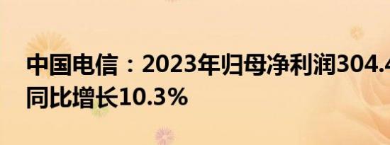 中国电信：2023年归母净利润304.46亿元，同比增长10.3%