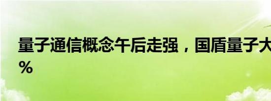 量子通信概念午后走强，国盾量子大涨超10%