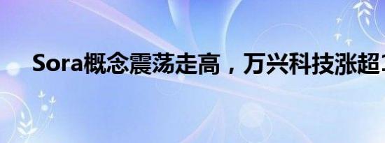 Sora概念震荡走高，万兴科技涨超14%