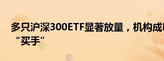 多只沪深300ETF显著放量，机构成ETF重要“买手”