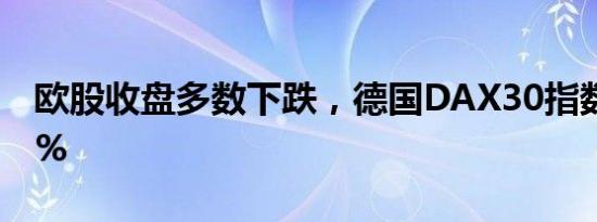 欧股收盘多数下跌，德国DAX30指数跌0.06%