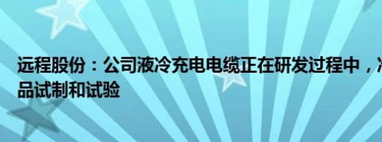 远程股份：公司液冷充电电缆正在研发过程中，准备进行产品试制和试验