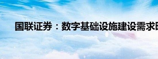 国联证券：数字基础设施建设需求旺盛