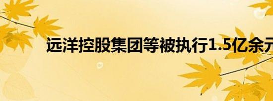 远洋控股集团等被执行1.5亿余元