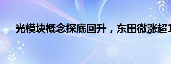 光模块概念探底回升，东田微涨超15%