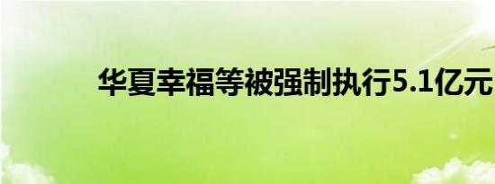 华夏幸福等被强制执行5.1亿元