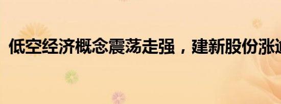 低空经济概念震荡走强，建新股份涨逾17%