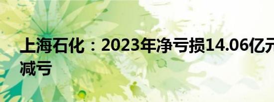 上海石化：2023年净亏损14.06亿元，同比减亏