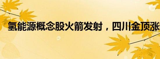 氢能源概念股火箭发射，四川金顶涨超9%