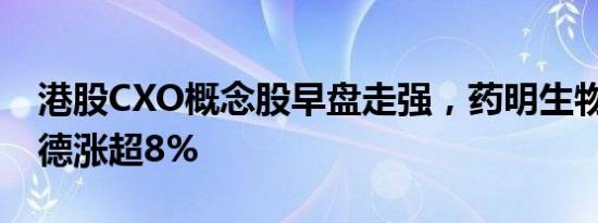 港股CXO概念股早盘走强，药明生物 药明康德涨超8%