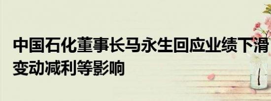 中国石化董事长马永生回应业绩下滑：受库存变动减利等影响