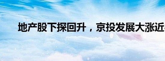 地产股下探回升，京投发展大涨近8%