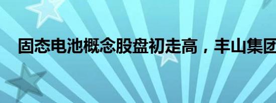 固态电池概念股盘初走高，丰山集团涨停