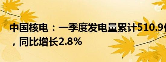 中国核电：一季度发电量累计510.9亿千瓦时，同比增长2.8%