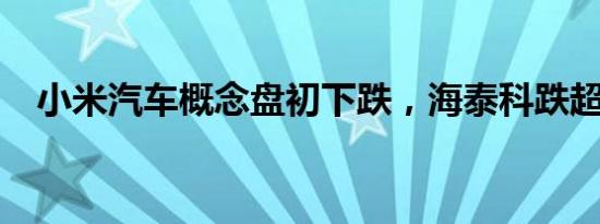 小米汽车概念盘初下跌，海泰科跌超15%