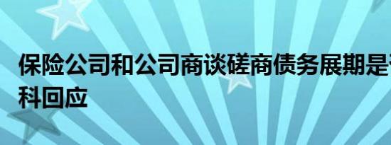 保险公司和公司商谈磋商债务展期是否属实万科回应