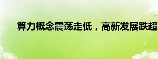 算力概念震荡走低，高新发展跌超7%