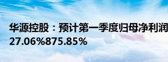 华源控股：预计第一季度归母净利润同比增827.06%875.85%