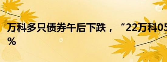 万科多只债券午后下跌，“22万科05”跌超6%