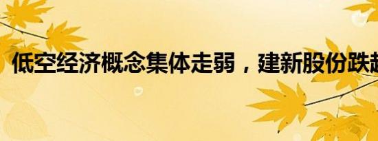 低空经济概念集体走弱，建新股份跌超12%