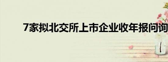 7家拟北交所上市企业收年报问询函