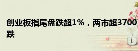 创业板指尾盘跌超1%，两市超3700只个股下跌