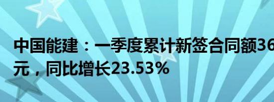 中国能建：一季度累计新签合同额3677.56亿元，同比增长23.53%