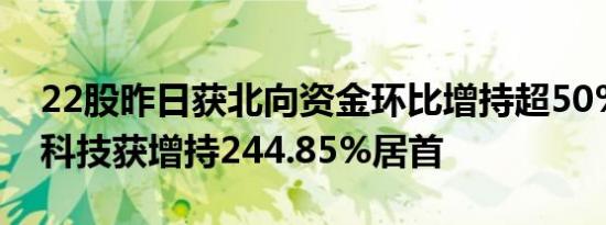 22股昨日获北向资金环比增持超50%，云从科技获增持244.85%居首