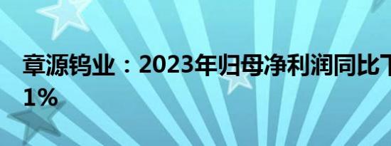 章源钨业：2023年归母净利润同比下滑29.21%