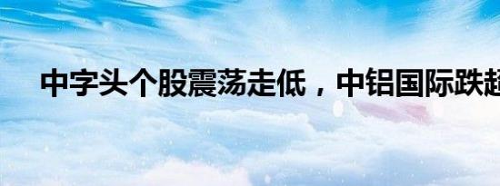 中字头个股震荡走低，中铝国际跌超8%