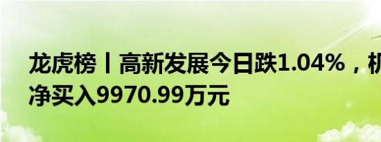 龙虎榜丨高新发展今日跌1.04%，机构合计净买入9970.99万元