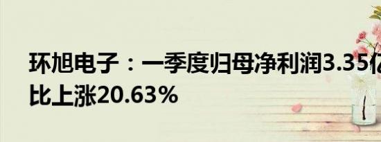 环旭电子：一季度归母净利润3.35亿元，同比上涨20.63%