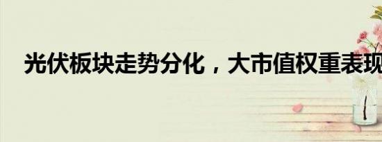 光伏板块走势分化，大市值权重表现低迷