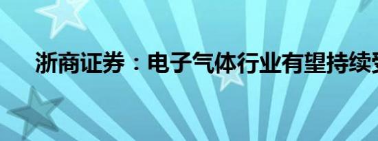 浙商证券：电子气体行业有望持续受益