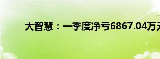 大智慧：一季度净亏6867.04万元