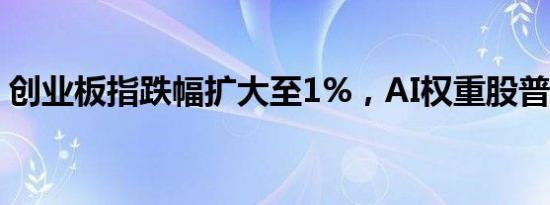 创业板指跌幅扩大至1%，AI权重股普遍低迷