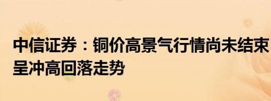 中信证券：铜价高景气行情尚未结束，全年或呈冲高回落走势