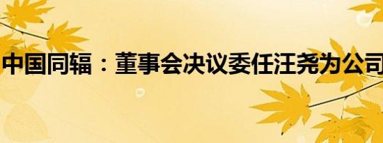 中国同辐：董事会决议委任汪尧为公司总经理