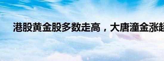 港股黄金股多数走高，大唐潼金涨超6%