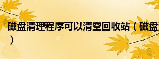 磁盘清理程序可以清空回收站（磁盘清理程序）