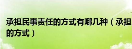 承担民事责任的方式有哪几种（承担民事责任的方式）