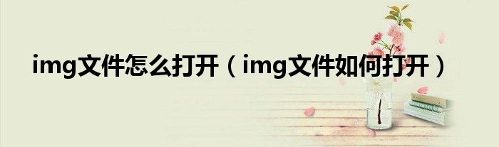 img文件怎么打开（img文件如何打开）